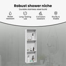 vidaXL Zuhany Niche Fehér 90 x 30 x 9,5 cm Rozsdamentes acél
