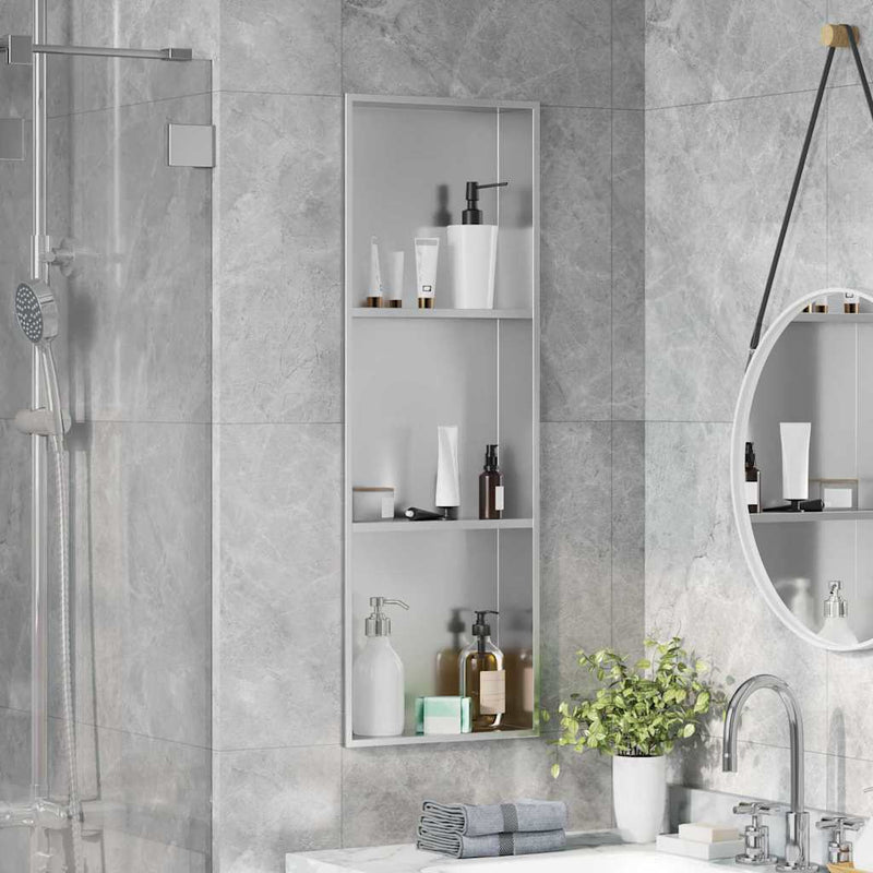 vidaXL Zuhany Niche Ezüst 90 x 30 x 9.5 cm Rozsdamentes acél
