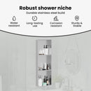 vidaXL Zuhany Niche Ezüst 90 x 30 x 9,5 cm Rozsdamentes acél