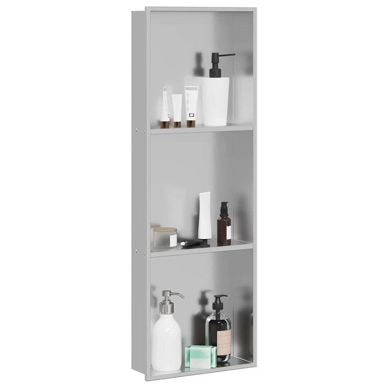 vidaXL Zuhany Niche Ezüst 90 x 30 x 9.5 cm Rozsdamentes acél