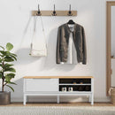 vidaXL Előszoba pad fiókkal FLORO Fehér 115 x 40 x 45 cm Tömör fenyőfa