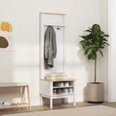 vidaXL Előszobafal FLORO Fehér 50 x 40 x 158 cm Tömör fenyőfa