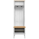 vidaXL Előszobafal FLORO Fehér 50 x 40 x 158 cm Tömör fenyőfa