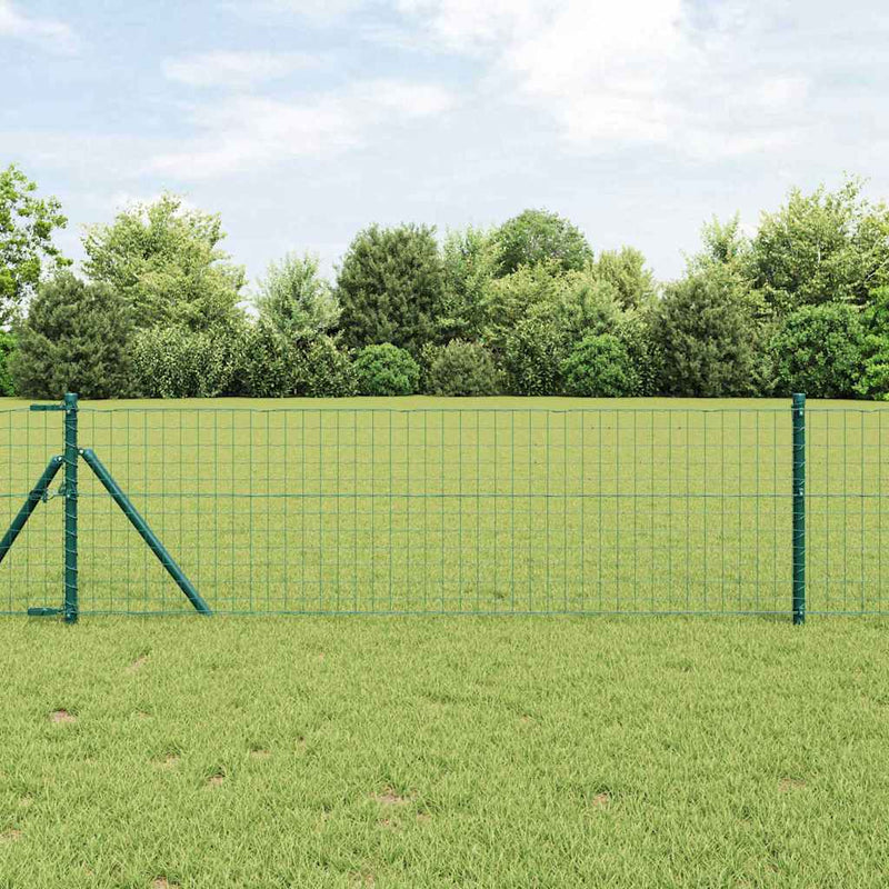 vidaXL Kerítoszlopok 12 pcs Zöld 50 cm Porszórt Acél