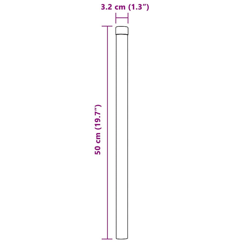 vidaXL Kerítoszlopok 12 pcs Zöld 50 cm Porszórt Acél