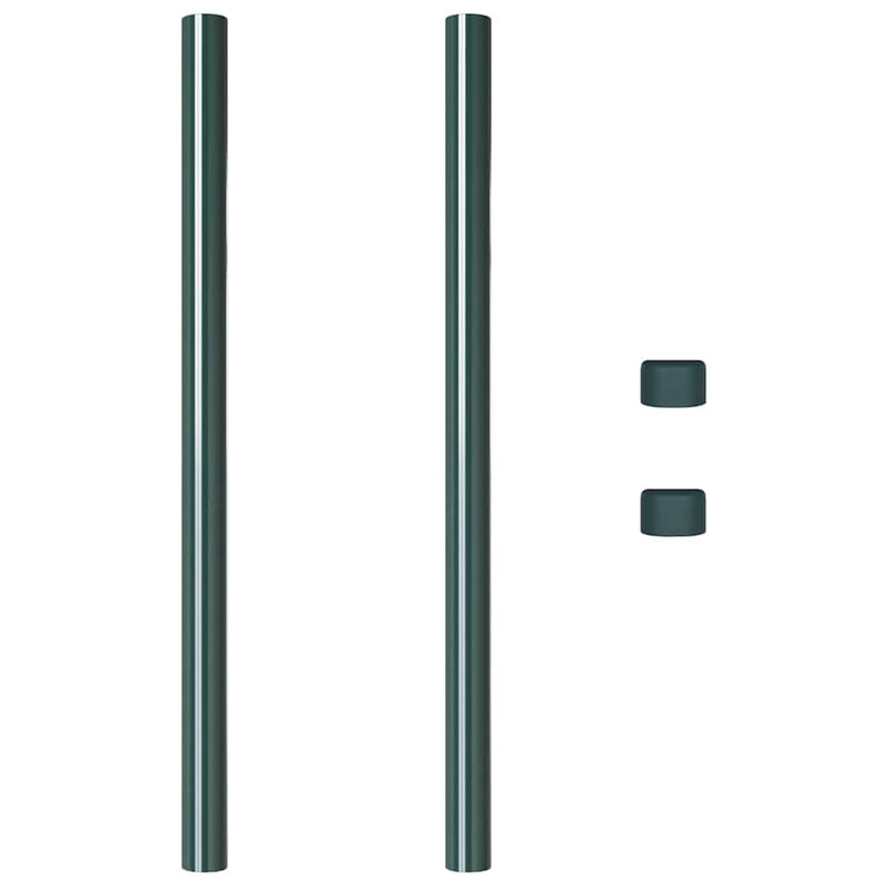 vidaXL Kerítoszlopok 2 pcs Zöld 80 cm Porszórt Acél