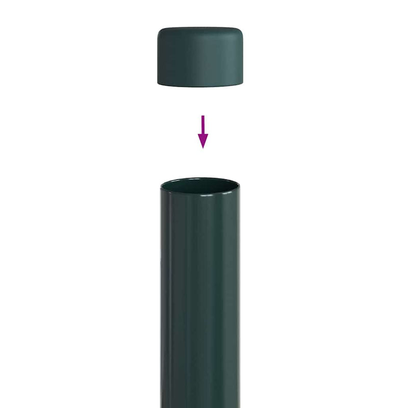 vidaXL Kerítoszlopok 2 pcs Zöld 80 cm Porszórt Acél