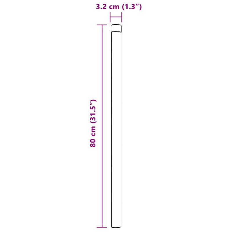 vidaXL Kerítoszlopok 2 pcs Zöld 80 cm Porszórt Acél