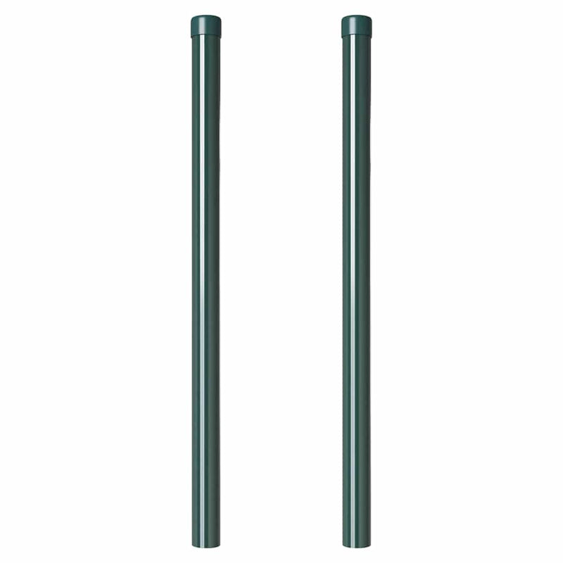 vidaXL Kerítoszlopok 2 pcs Zöld 90 cm Porszórt Acél