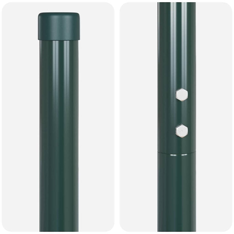 vidaXL Kerítoszlopok 2 pcs Zöld 130 cm Porszórt Acél