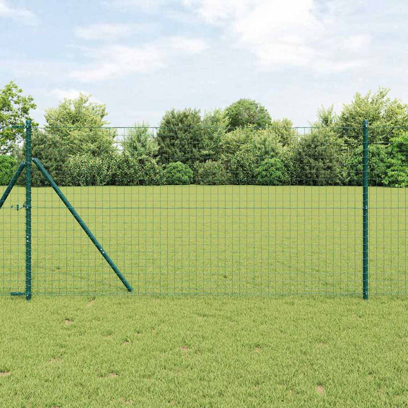 vidaXL Kerítoszlopok 2 pcs Zöld 130 cm Porszórt Acél