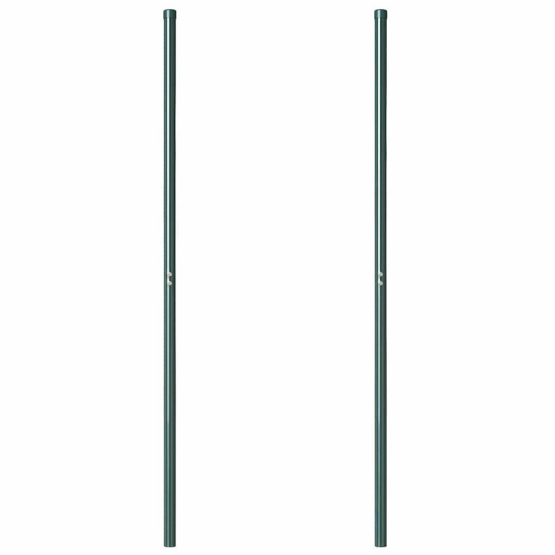 vidaXL Kerítoszlopok 2 pcs Zöld 130 cm Porszórt Acél