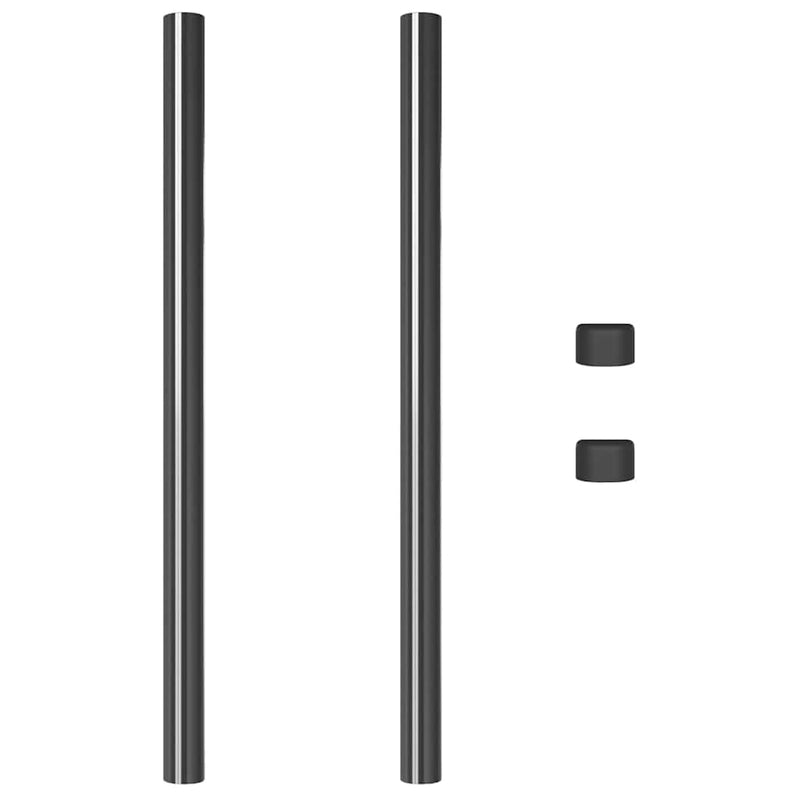 vidaXL Kerítoszlopok 2 pcs Szürke 50 cm Porszórt Acél