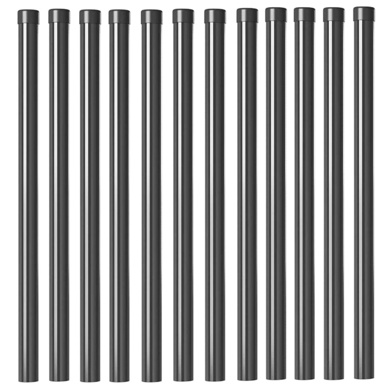vidaXL Kerítoszlopok 12 pcs Szürke 70 cm Porszórt Acél