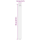 vidaXL Kerítoszlopok 12 pcs Szürke 70 cm Porszórt Acél