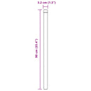 vidaXL Kerítésoszlop 2 pcs Szürke 90 cm Porszórt Acél