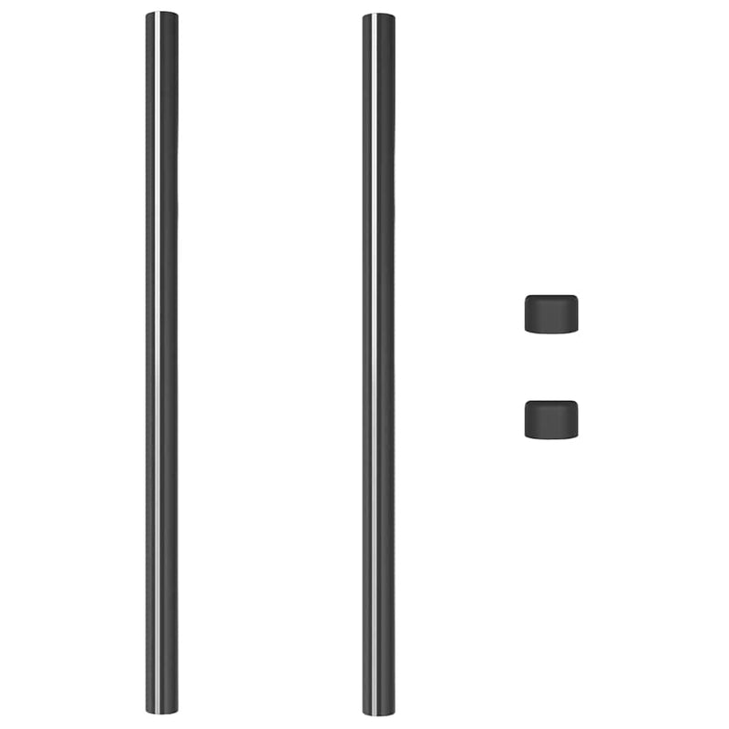 vidaXL Kerítoszlopok 2 pcs Szürke 100 cm Porszórt Acél