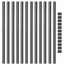 vidaXL Kerítoszlopok 12 pcs Szürke 100 cm Porszórt Acél