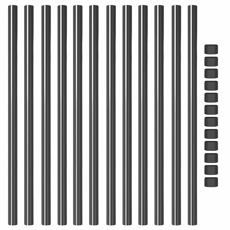 vidaXL Kerítoszlopok 12 pcs Szürke 100 cm Porszórt Acél