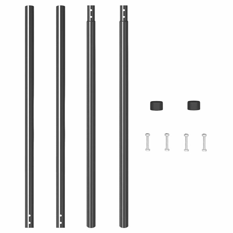 vidaXL Kerítoszlopok 2 pcs Szürke 180 cm Porszórt Acél