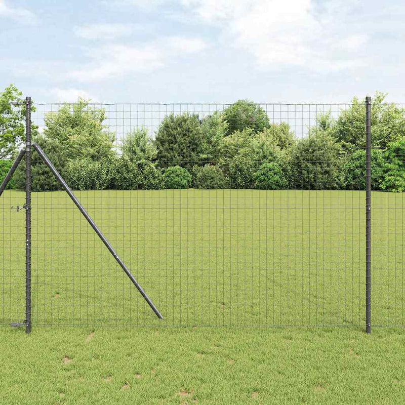 vidaXL Kerítoszlopok 12 pcs Szürke 210 cm Porszórt Acél