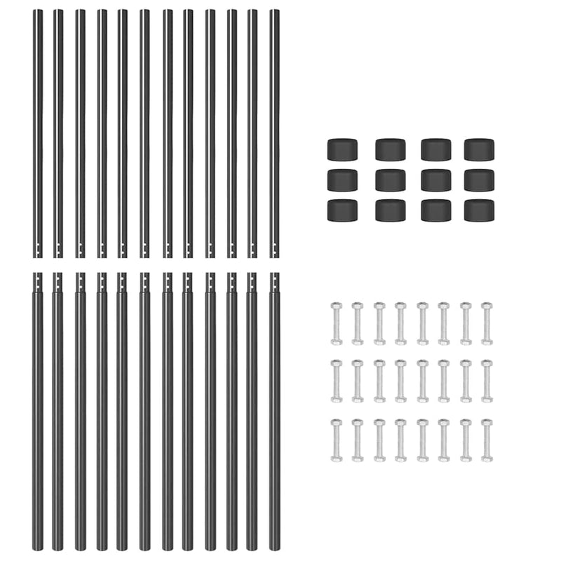 vidaXL Kerítoszlopok 12 pcs Szürke 210 cm Porszórt Acél