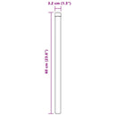 vidaXL Kerítésoszlop 12 pcs Ezüst 60 cm Porszórt Acél