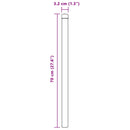 vidaXL Kerítésoszlop 12 pcs Ezüst 70 cm Porszórt Acél