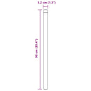vidaXL Kerítésoszlop 2 pcs Ezüst 90 cm Porszórt Acél