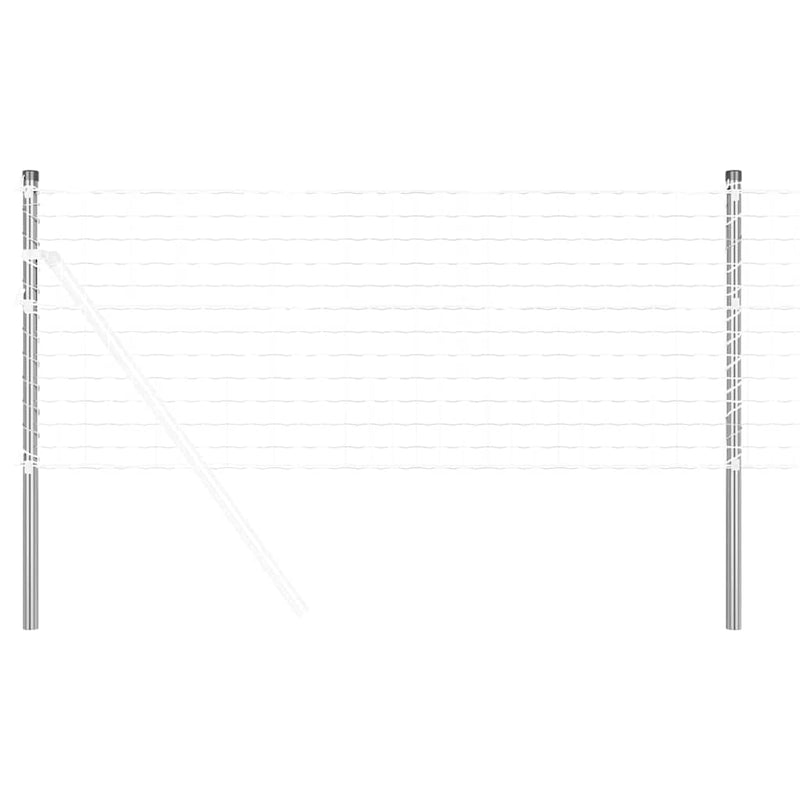 vidaXL Kerítoszlopok 12 pcs Ezüst 90 cm Porszórt Acél