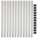 vidaXL Kerítésoszlop 12 pcs Ezüst 90 cm Porszórt Acél