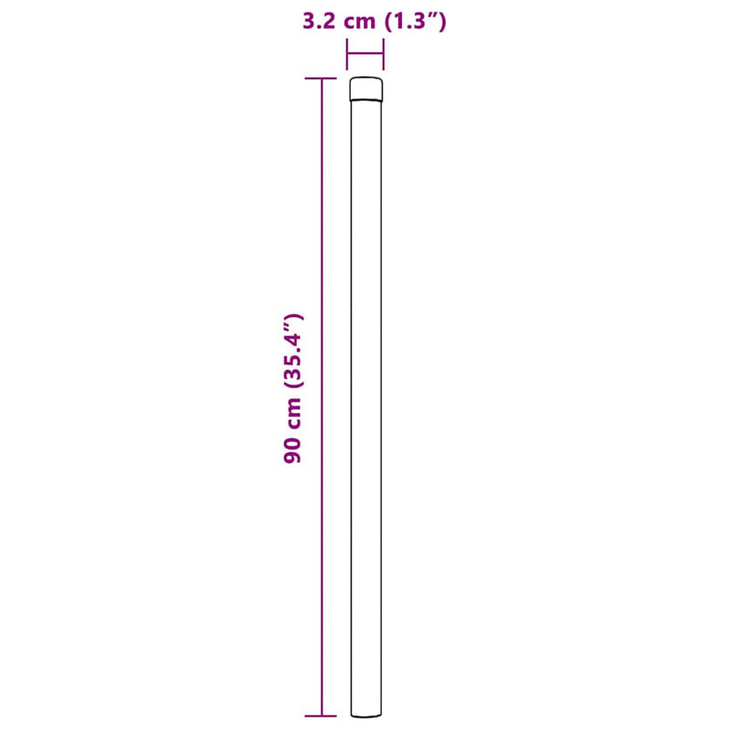 vidaXL Kerítoszlopok 12 pcs Ezüst 90 cm Porszórt Acél