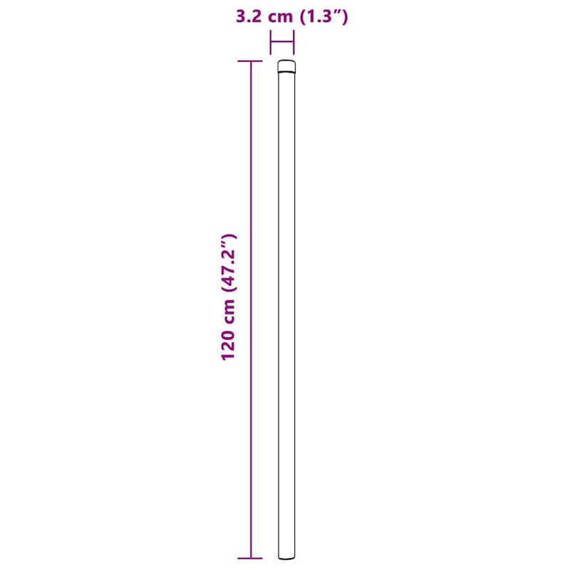 vidaXL Kerítoszlopok 2 pcs Ezüst 120 cm Porszórt Acél