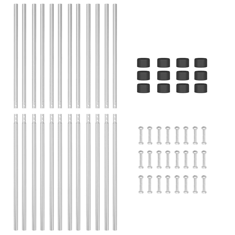 vidaXL Kerítoszlopok 12 pcs Ezüst 140 cm Porszórt Acél