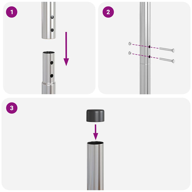 vidaXL Kerítoszlopok 12 pcs Ezüst 140 cm Porszórt Acél
