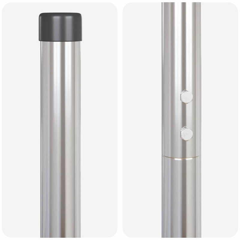 vidaXL Kerítoszlopok 2 pcs Ezüst 200 cm Porszórt Acél