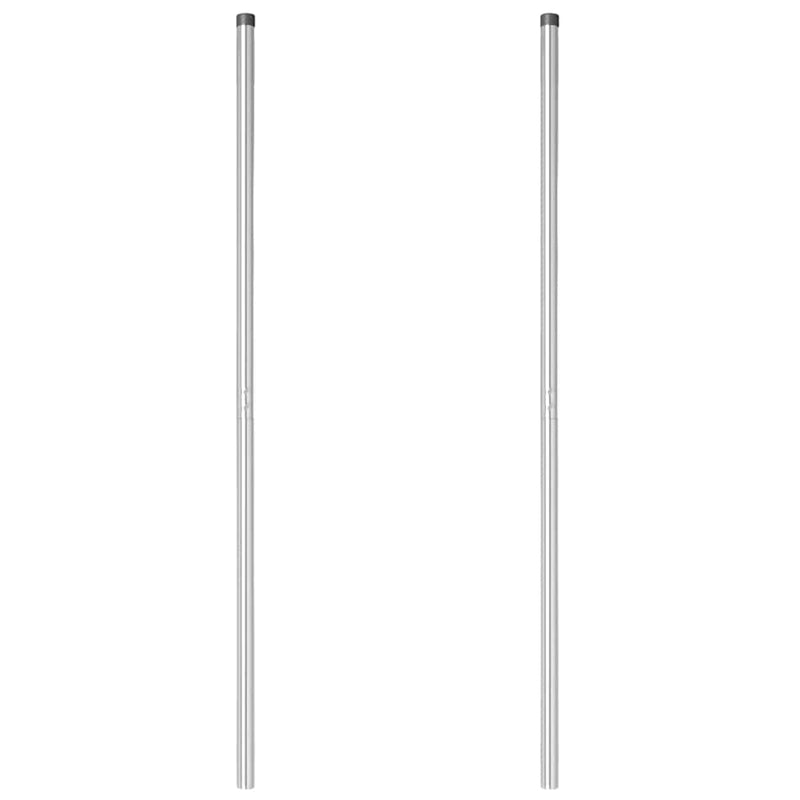 vidaXL Kerítoszlopok 2 pcs Ezüst 200 cm Porszórt Acél