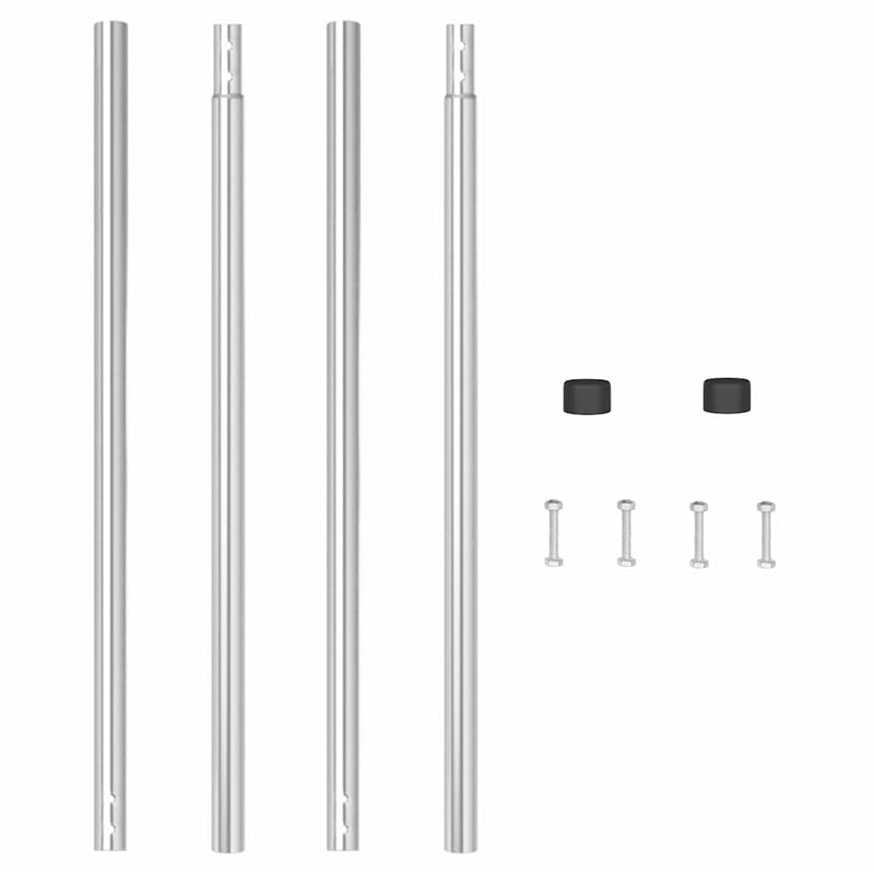 vidaXL Kerítoszlopok 2 pcs Ezüst 200 cm Porszórt Acél