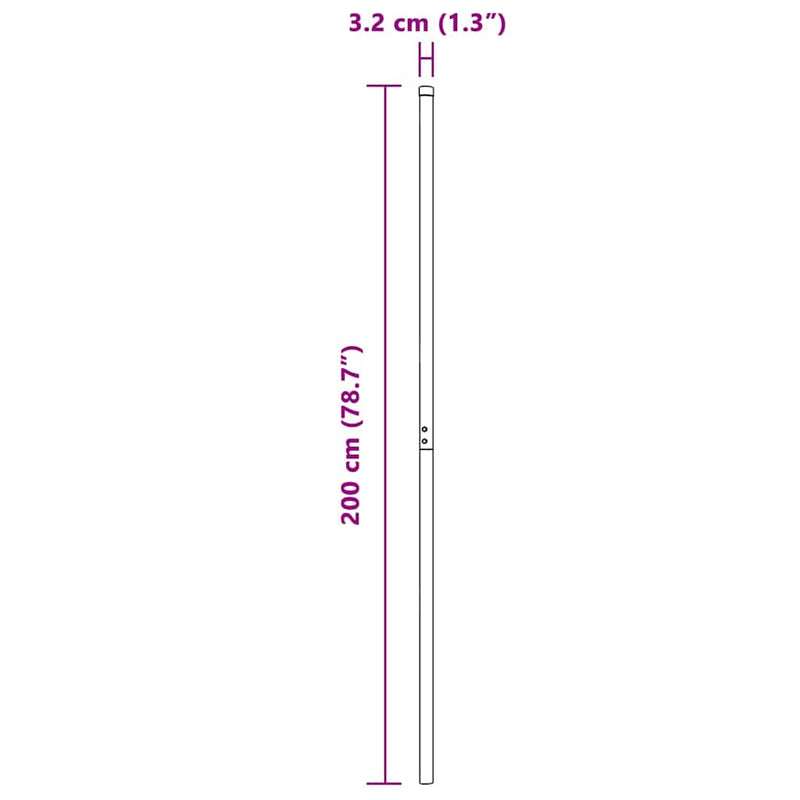 vidaXL Kerítoszlopok 2 pcs Ezüst 200 cm Porszórt Acél