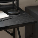 vidaXL Asztal polcokkal Fekete tölgy 100 x 50 x 86,5 cm Faanyag