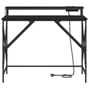 vidaXL Asztal polcokkal Fekete tölgy 100 x 50 x 86,5 cm Faanyag