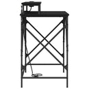 vidaXL Asztal polcokkal Fekete tölgy 100 x 50 x 86,5 cm Faanyag