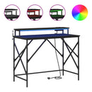 vidaXL Asztal polcokkal Fekete tölgy 100 x 50 x 86,5 cm Faanyag