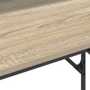 vidaXL Asztal polcokkal Sonoma tölgy 100 x 50 x 86,5 cm Faanyag