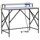 vidaXL Asztal polcokkal Sonoma tölgy 100 x 50 x 86,5 cm Faanyag