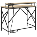 vidaXL Asztal polcokkal Sonoma tölgy 100 x 50 x 86,5 cm Faanyag