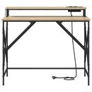 vidaXL Asztal polcokkal Sonoma tölgy 100 x 50 x 86,5 cm Faanyag