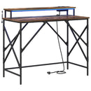 vidaXL Asztal polcokkal Füstölt tölgy 100 x 50 x 86,5 cm Faanyag