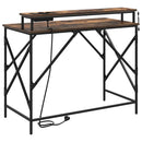 vidaXL Asztal polcokkal Füstölt tölgy 100 x 50 x 86,5 cm Faanyag