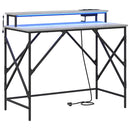 vidaXL Asztal polcokkal Szürke Sonoma 100 x 50 x 86,5 cm Faanyag